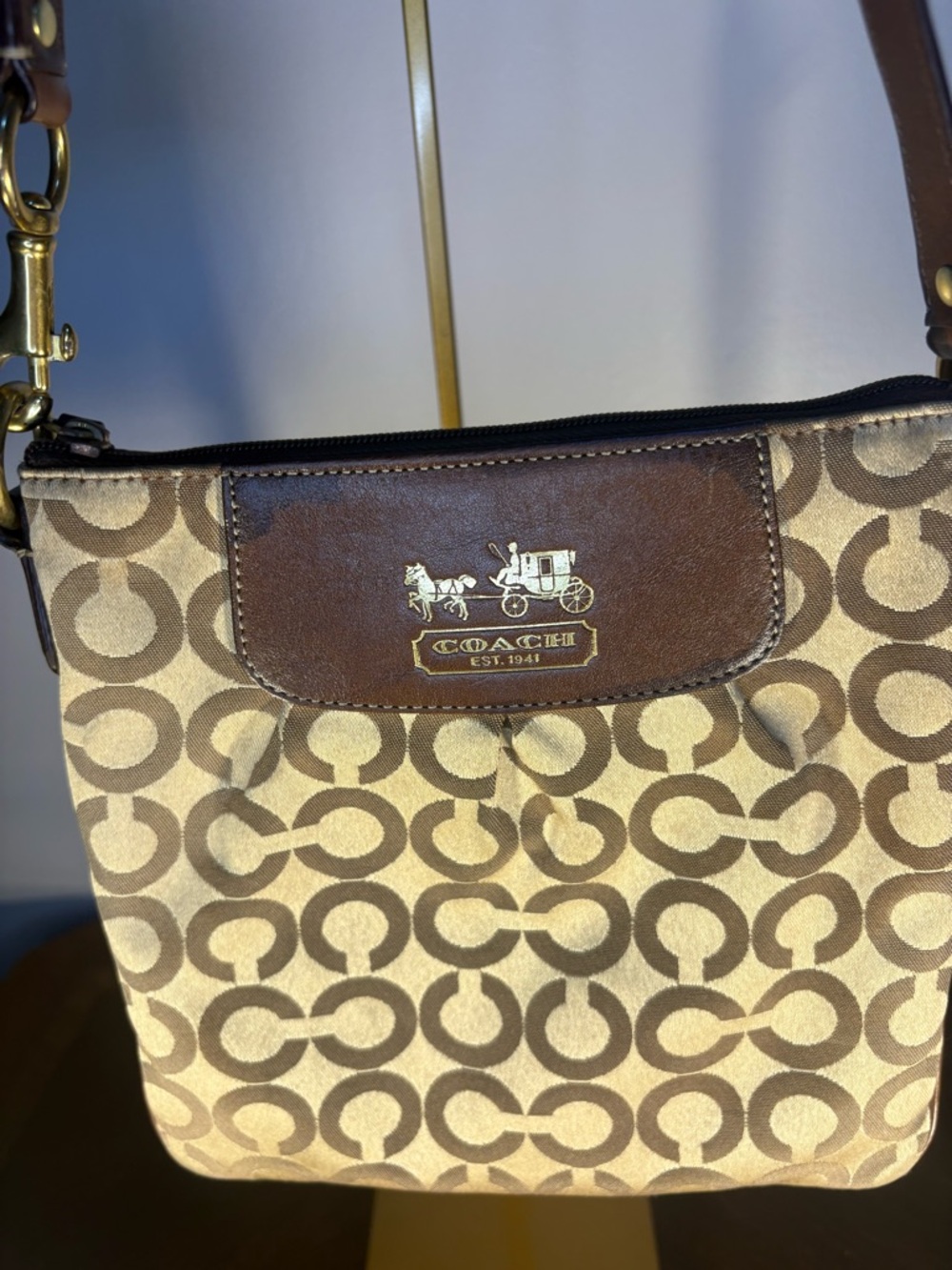 Coach Brown Signature Canvas Crossbody